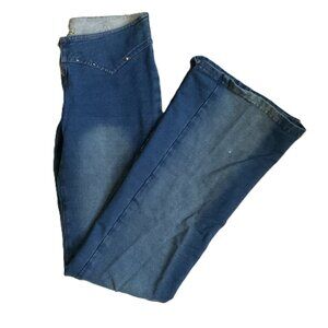 Virgin Only low waist stretch denim skinny jeans with star appliques